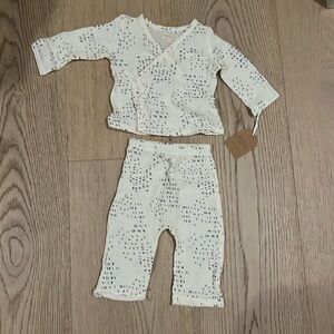 Grayson collective 100% cotton wrap shirt and pants set